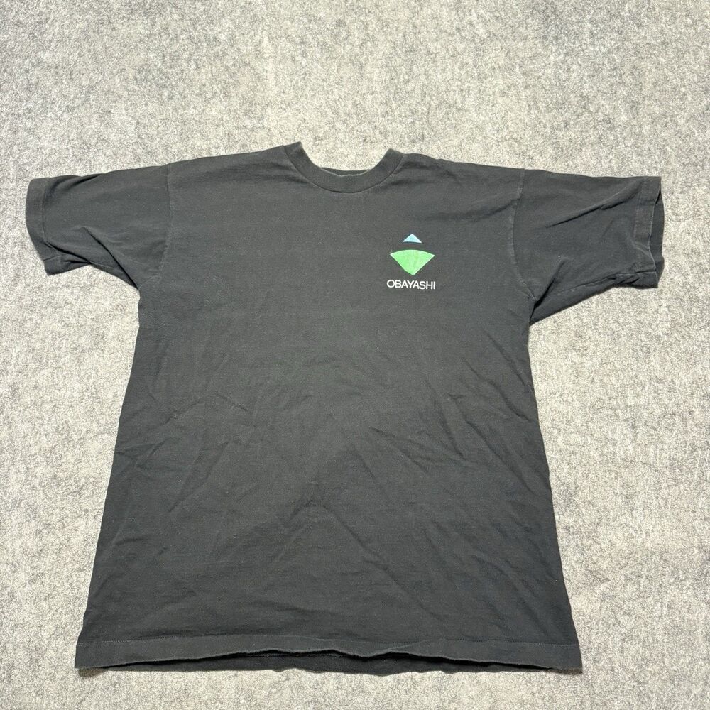 Vintage 90s Obayashi Corp T Shirt XL Fruit of Loom Pre Shrunk Single Stitch USA